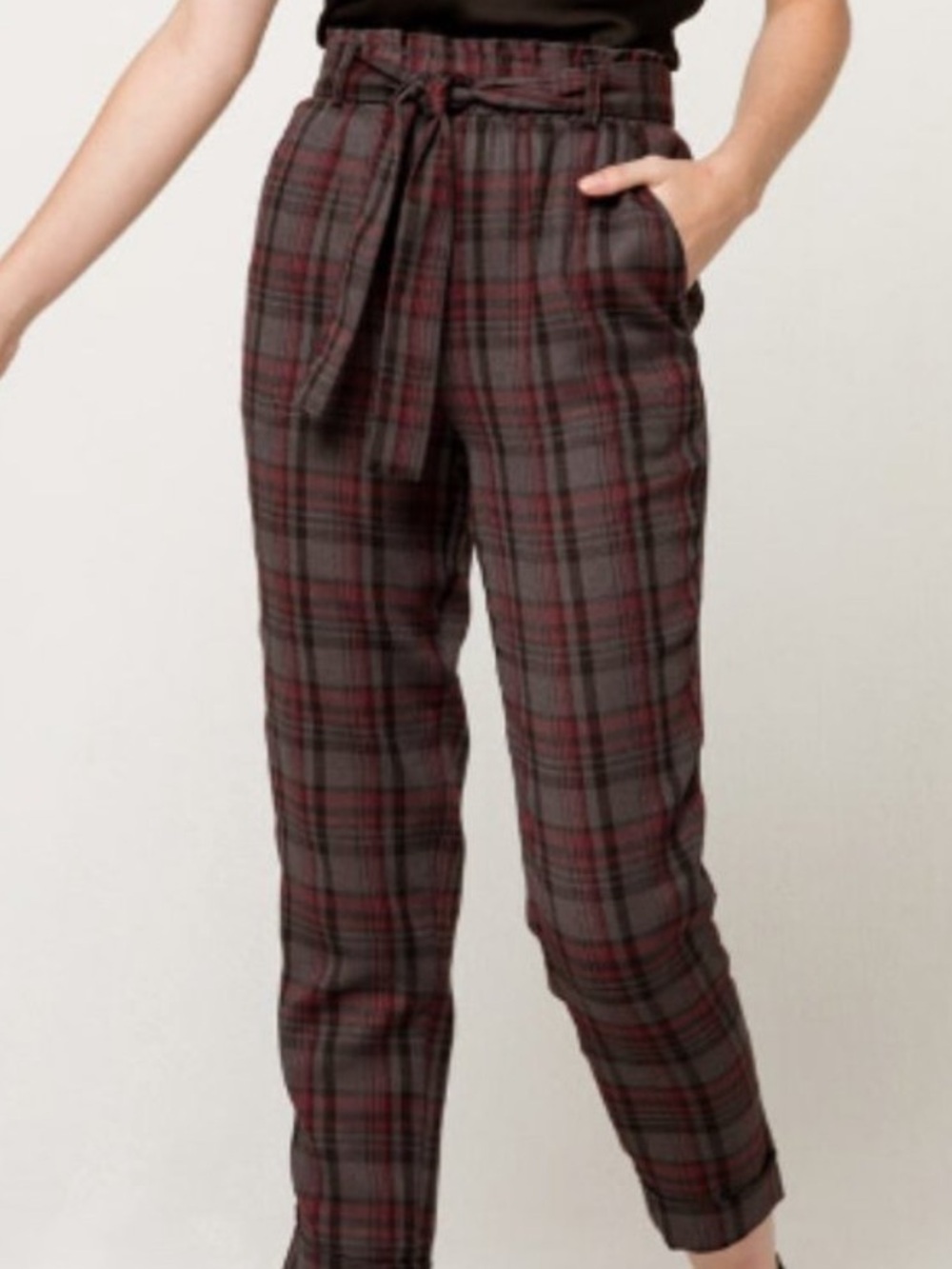Sky and Sparrow Black  “Ready to Plaid” Black & Grey Pants